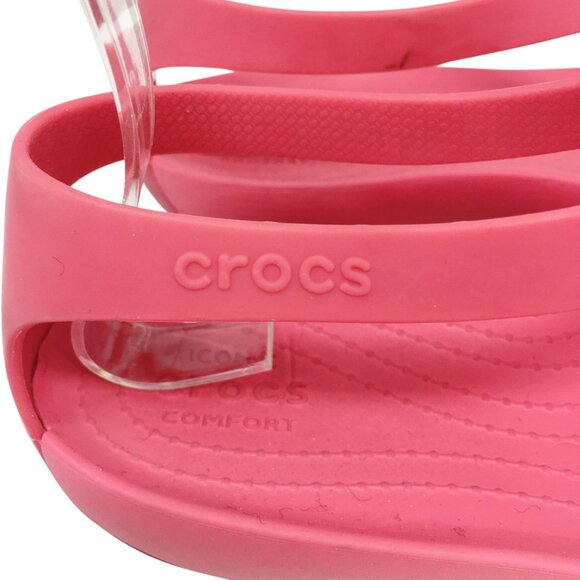 Crocs Serena T Strap Slingback Watermelon Pink Sandals Size 9 - Picture 12 of 16